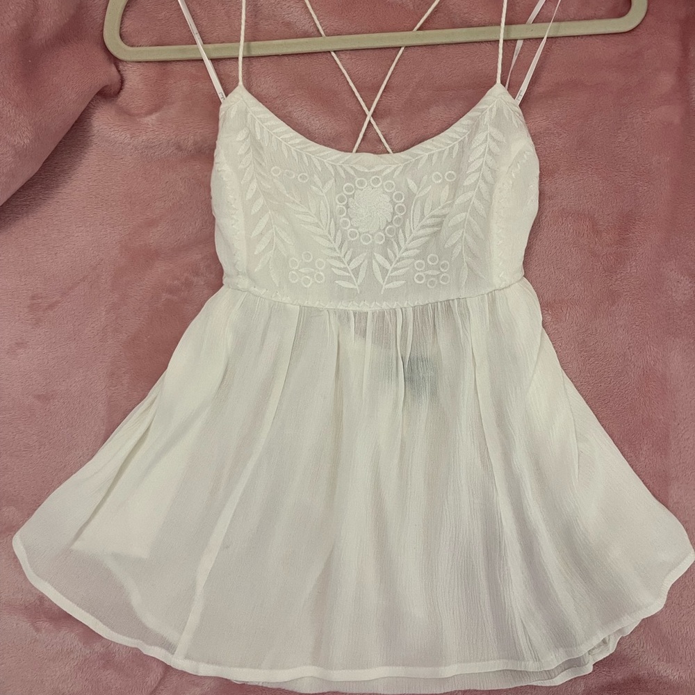 White Flowy Top